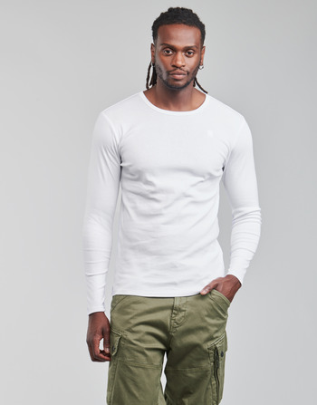 Vêtements Homme T-shirts manches longues G-Star Raw BASE R T LS 1-PACK Blanc