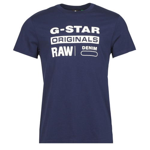 Vêtements G-Star Raw GRAPHIC 8 R T SS Bleu - Livraison Gratuite 