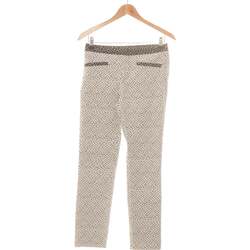 Vêtements Femme Chinos / Carrots Zara Pantalon Droit Femme  36 - T1 - S Blanc