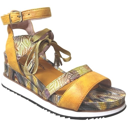 Laura Vita Hecio 11 Jaune cuir - Chaussures Sandale Femme 89,00 €