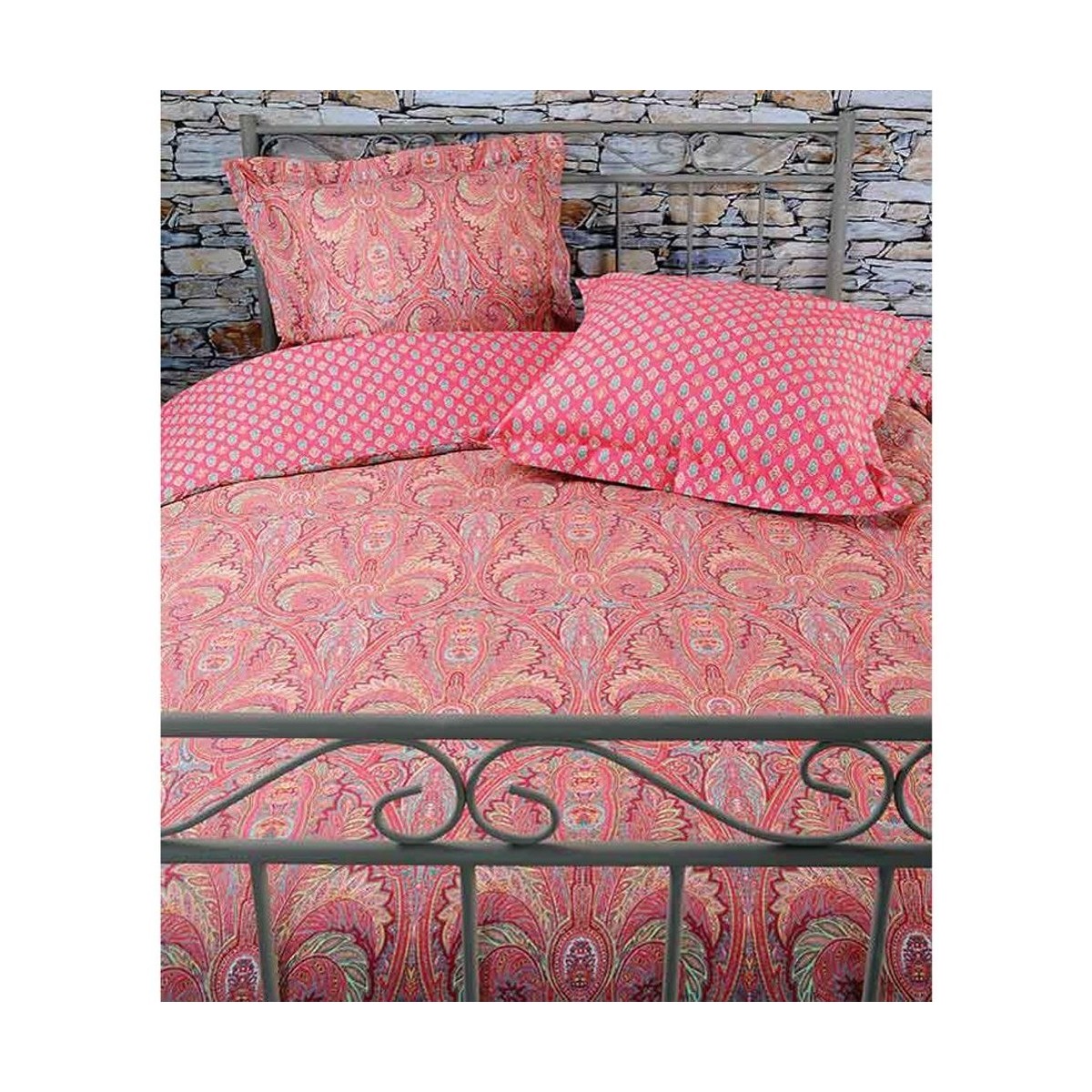 Maison & Déco Parures de lit L'ensoleillade Parure de lit Grenadine Valdrome Cachemire 240 x 220 cm Rouge
