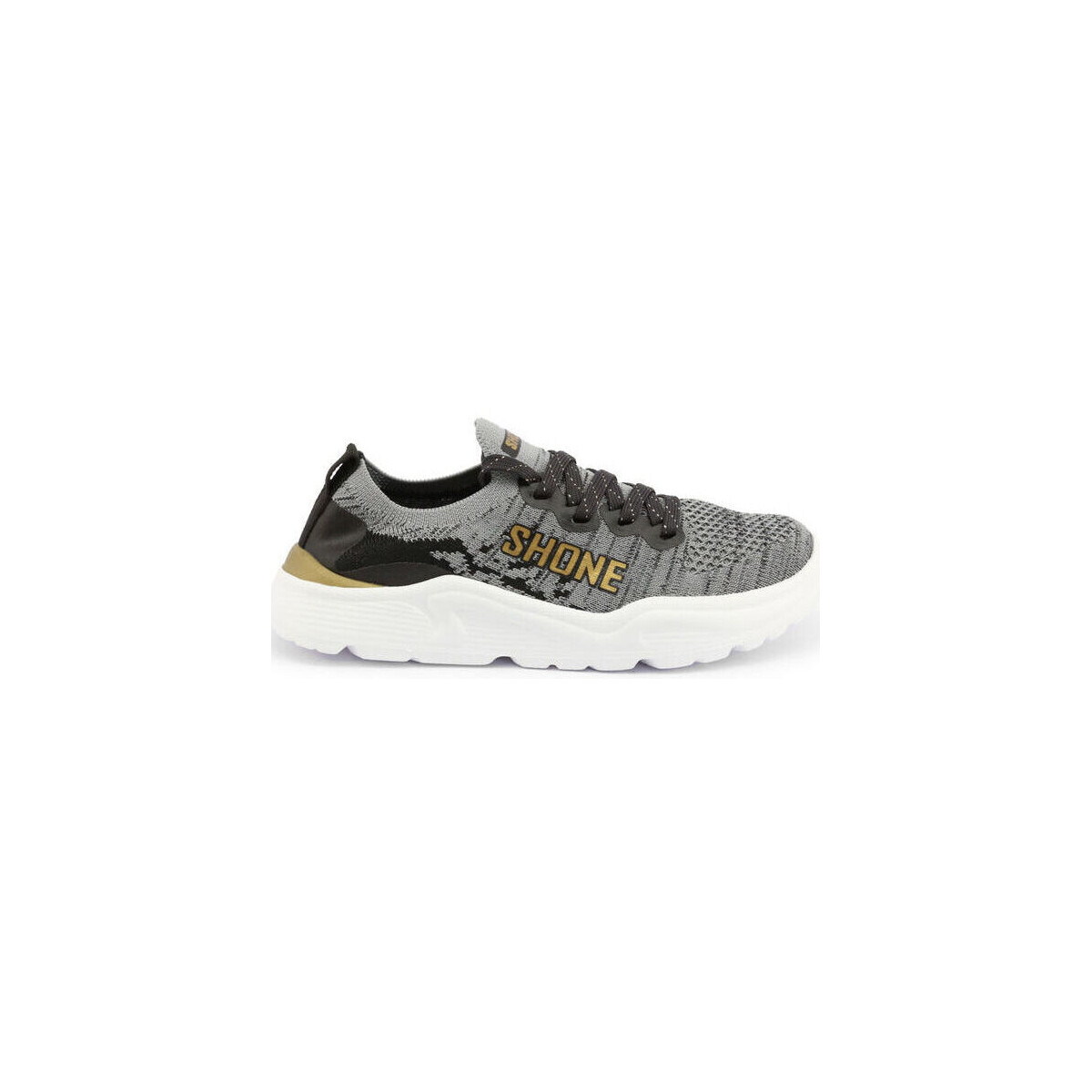 Chaussures Homme Baskets mode Shone 155-001 Grey/Gold Gris