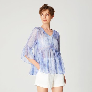 Vêtements Femme Tops / Blouses Smart & Joy Ciboulette Bleu azur