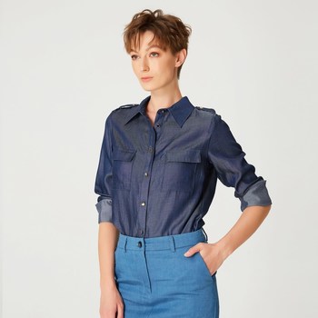 Vêtements Femme Chemises / Chemisiers par courrier électronique : à Hanout Bleu ardoise