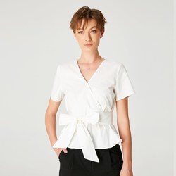 Vêtements Femme T-shirts manches courtes Smart & Joy Brugnon Blanc