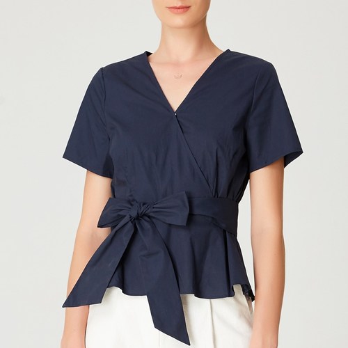 Vêtements Femme T-shirts rmet manches courtes This vibrant shirt jacket from Brugnon Bleu nuit