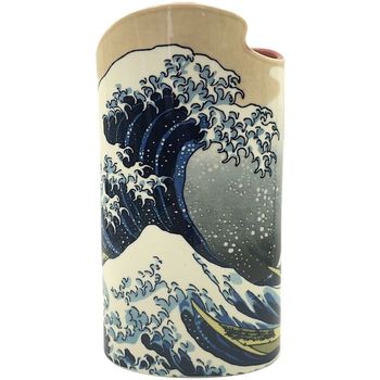 Maison & Déco Vases / caches pots d'intérieur Parastone Vase en céramique silhouette Hokusai - La Grande Vague Bleu