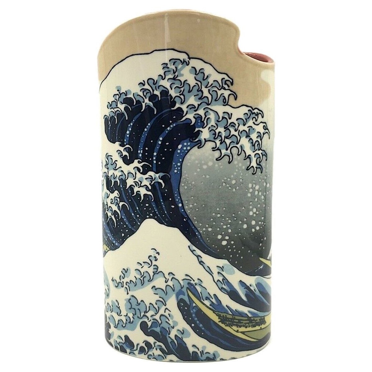 Maison & Déco Vases / caches pots d'intérieur Parastone Vase en céramique silhouette Hokusai - La Grande Vague Bleu