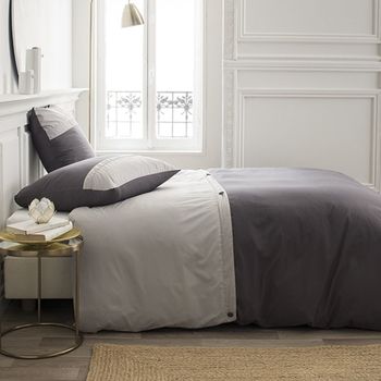 Maison & Déco Parures de lit Lefebvre-Textile Parure de lit Coton percale premium 260 x 240 cm Gris