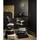 Maison & Déco MICHAEL Michael Kors Lefebvre-Textile Pouf recouvert de velours noir 31.5 x 34 x 46.5 cm Noir