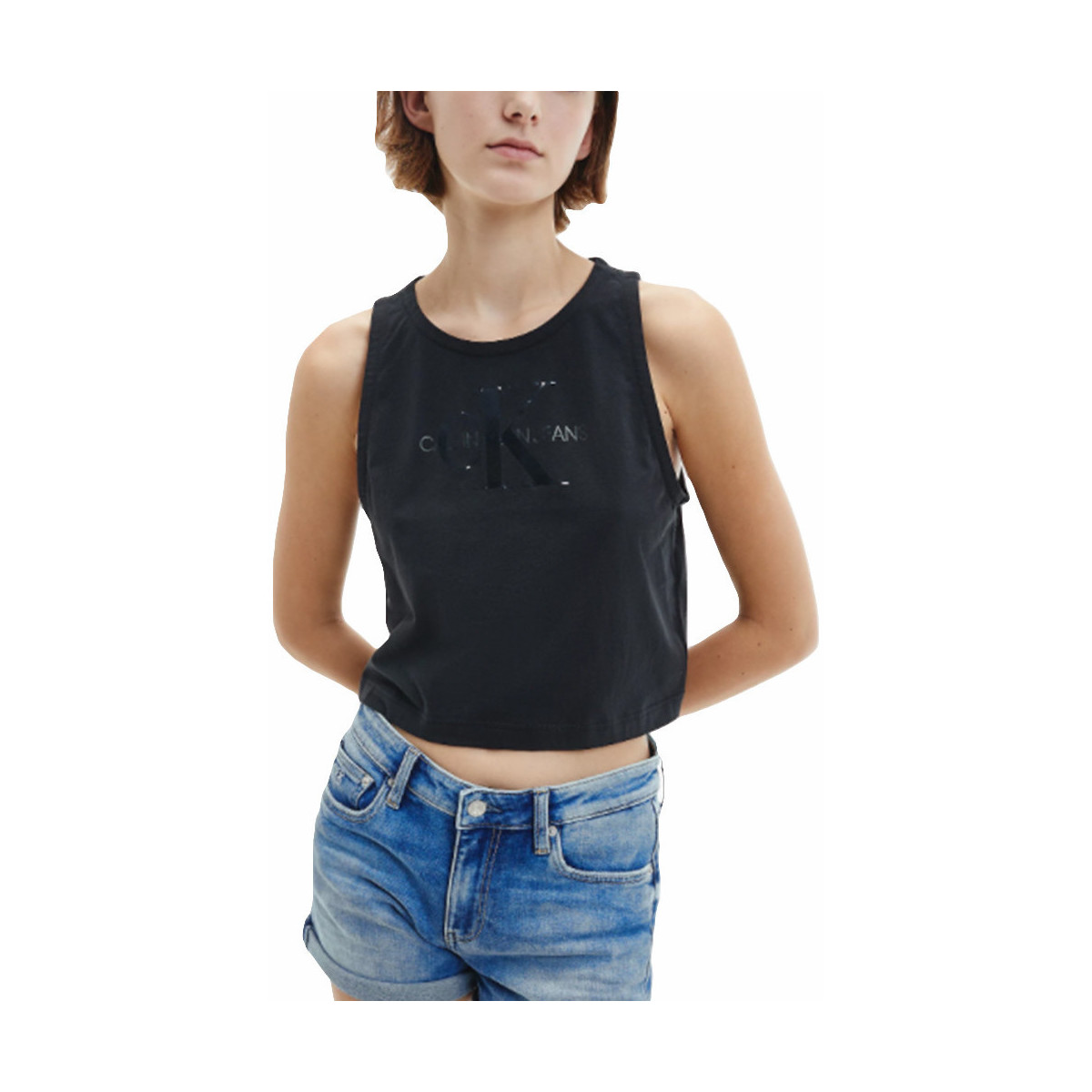 Vêtements Femme Débardeurs / T-shirts sans manche Calvin Klein Jeans Classic logo Noir