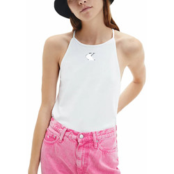 Vêtements Femme Débardeurs / T-shirts sans manche Calvin Klein Jeans Little classic logo Blanc