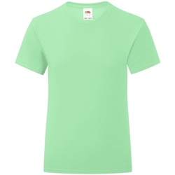 Vêtements Fille T-shirts manches courtes Fruit Of The Loom 61025 Vert pâle