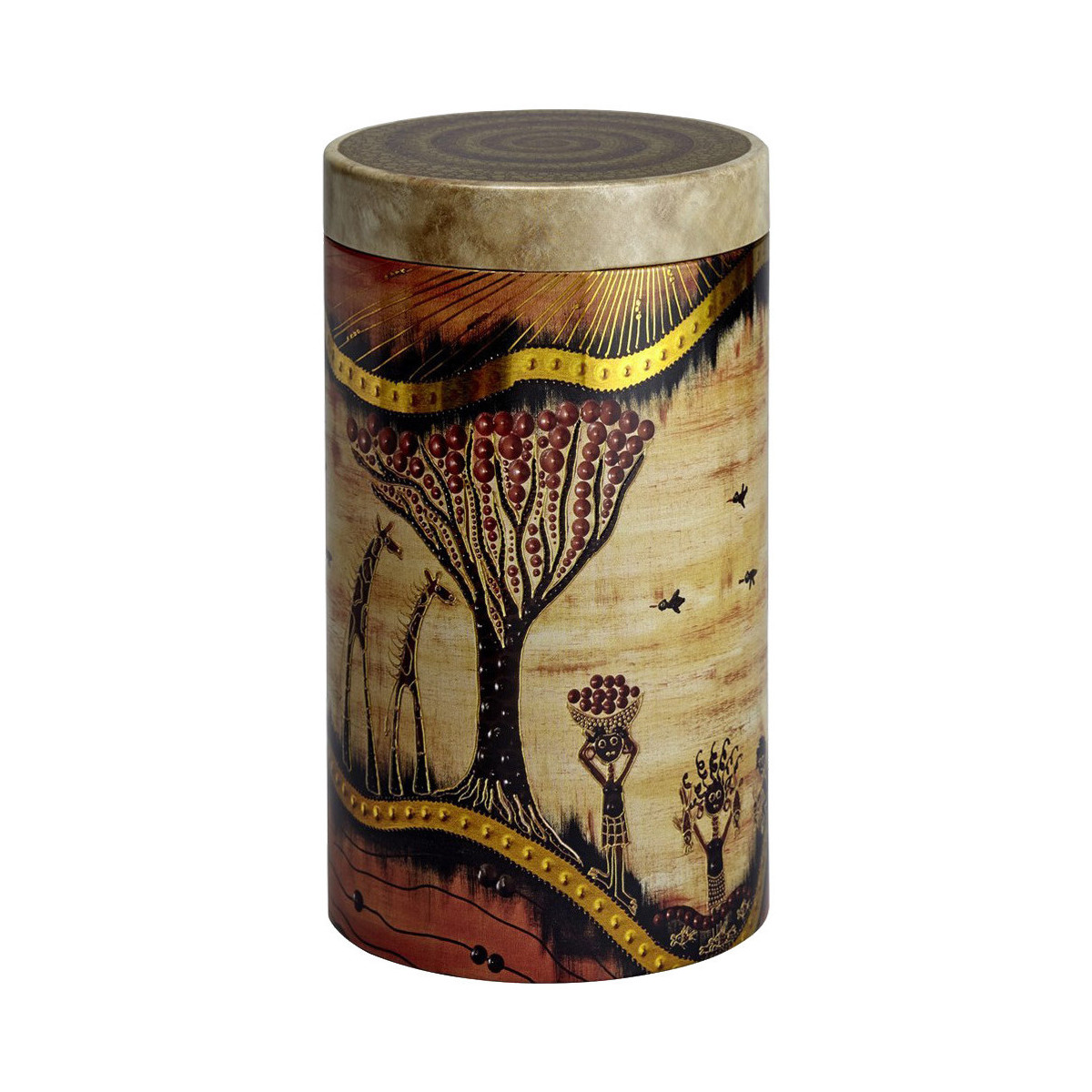 Maison & Déco Paniers / boites et corbeilles Eigenart Boite métal Savannah pour le thé Contenance 500 grs Beige