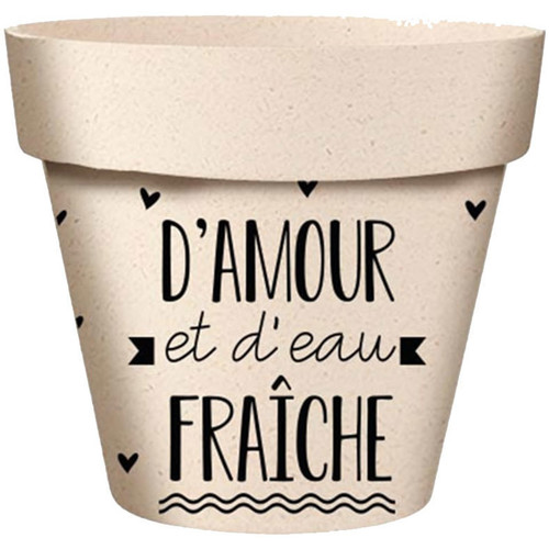 Maison & Déco Vases / caches pots d'intérieur Sud Trading Cache Pot en Bambou D'Amour et d'eau Fraîche 25.5 cm Beige