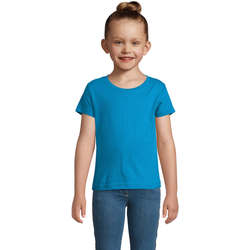 Vêtements Fille T-shirts linen manches courtes Sols CHERRY Aqua Azul