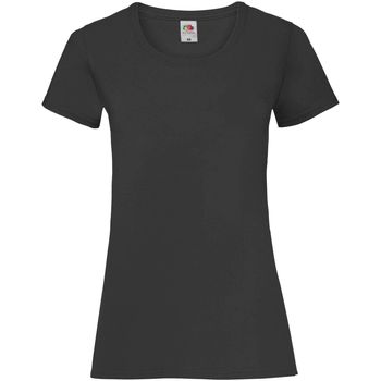 Vêtements Femme T-shirts aqua manches courtes Fruit Of The Loom 61372 Noir