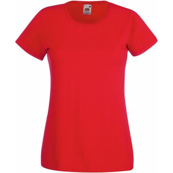 Vêtements Femme T-shirts aqua manches courtes Fruit Of The Loom 61372 Rouge