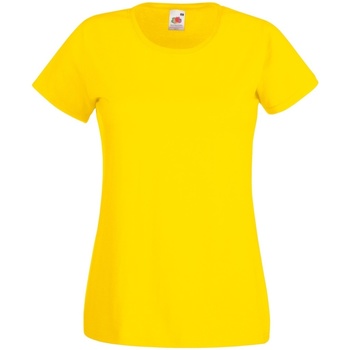 Vêtements Femme T-shirts manches courtes Fruit Of The Loom 61372 Jaune vif