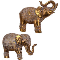 Maison & Déco Statuettes et figurines Signes Grimalt Elephant Set 2 Unités Dorado