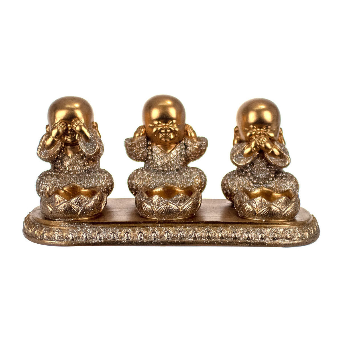 Maison & Déco Statuettes et figurines Signes Grimalt Figure 3 Bouddhas Set 3 U Doré