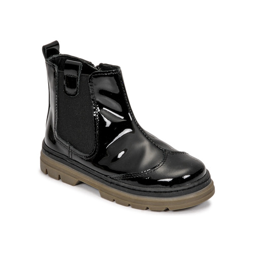 Chaussures Fille Boots Citrouille et Compagnie PATATA Noir vernis
