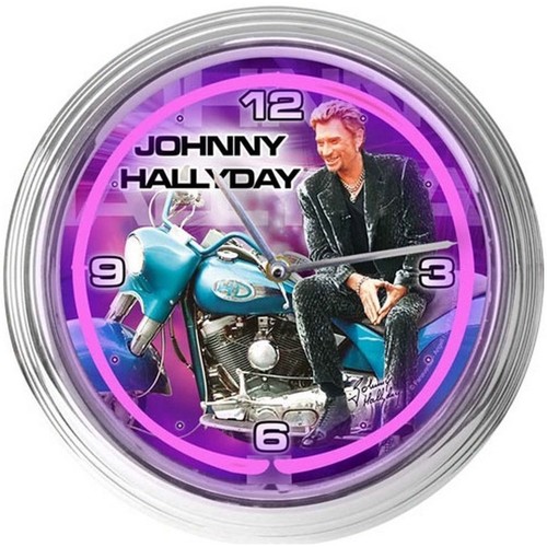 Oreillers / Traversins Horloges Sud Trading Horloge néon Violette Johnny Hallyday Violet