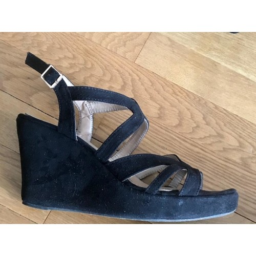 Sans marque Sandales noires compensées Noir - Chaussures Sandale Femme 8,00  €