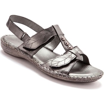 Chaussures Femme Sandales et Nu-pieds Pediconfort Sandales ultra souples en cuir grismtallis