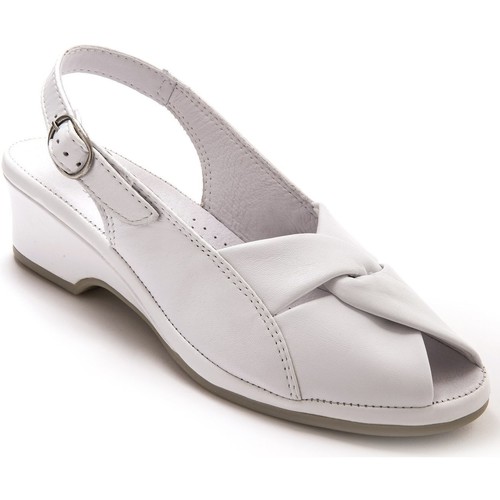 Pediconfort Sandales en cuir extra-larges Blanc - Chaussures Sandale Femme  89,99 €