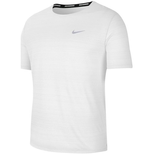 Vêtements Homme T-shirts Grey manches courtes Nike Drifit Miler Blanc