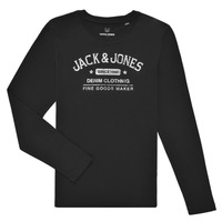 Vêtements Garçon T-shirts manches longues Jack & Jones JJEJEANS TEE LS Noir