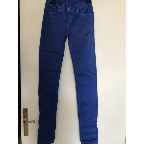 Vêtements Femme Jeans cordones Haute School Rag Pantalon Haute bleu roi T 24 Bleu