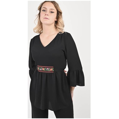 Vêtements Femme Allée Du Foulard Top Mina Bohème Noir Noir