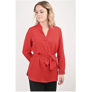 Vêtements Femme Chemises / Chemisiers Georgedé Tunique Jade en Crêpe Rouge Rouge