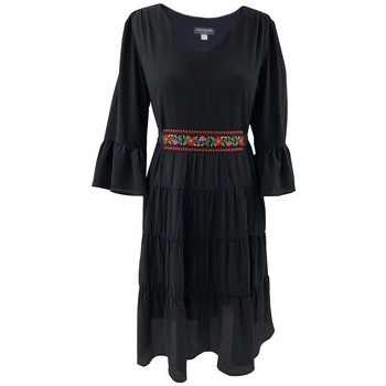 robe georgedé  robe malvina bohème en crêpe noire courte 