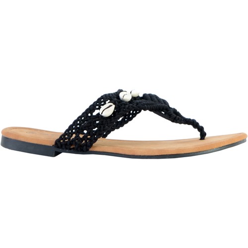 Chaussures Femme Sandales et Nu-pieds Bottines Plates Cuirry Sandales TX3962 Noir