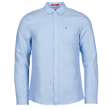 Vêtements Homme Chemises manches longues Tommy Jeans TJM LINEN BLEND SHIRT Bleu