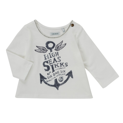 Vêtements Fille Moncler Enfant short sleeve knitted-logo Masculina polo shirt Ikks CHOCOLAT Blanc