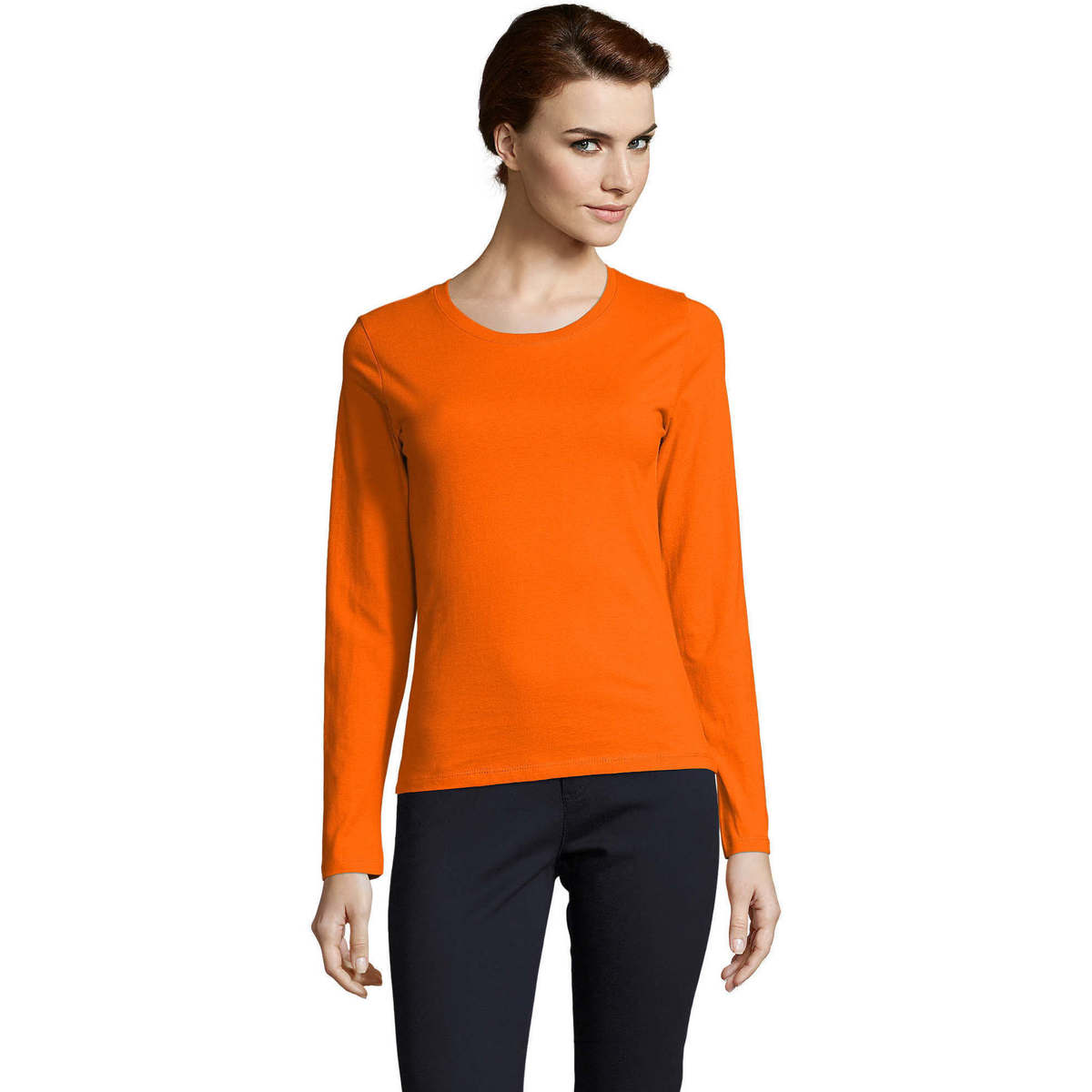 Vêtements Femme T-shirts manches longues Sols Camiseta imperial Women Orange