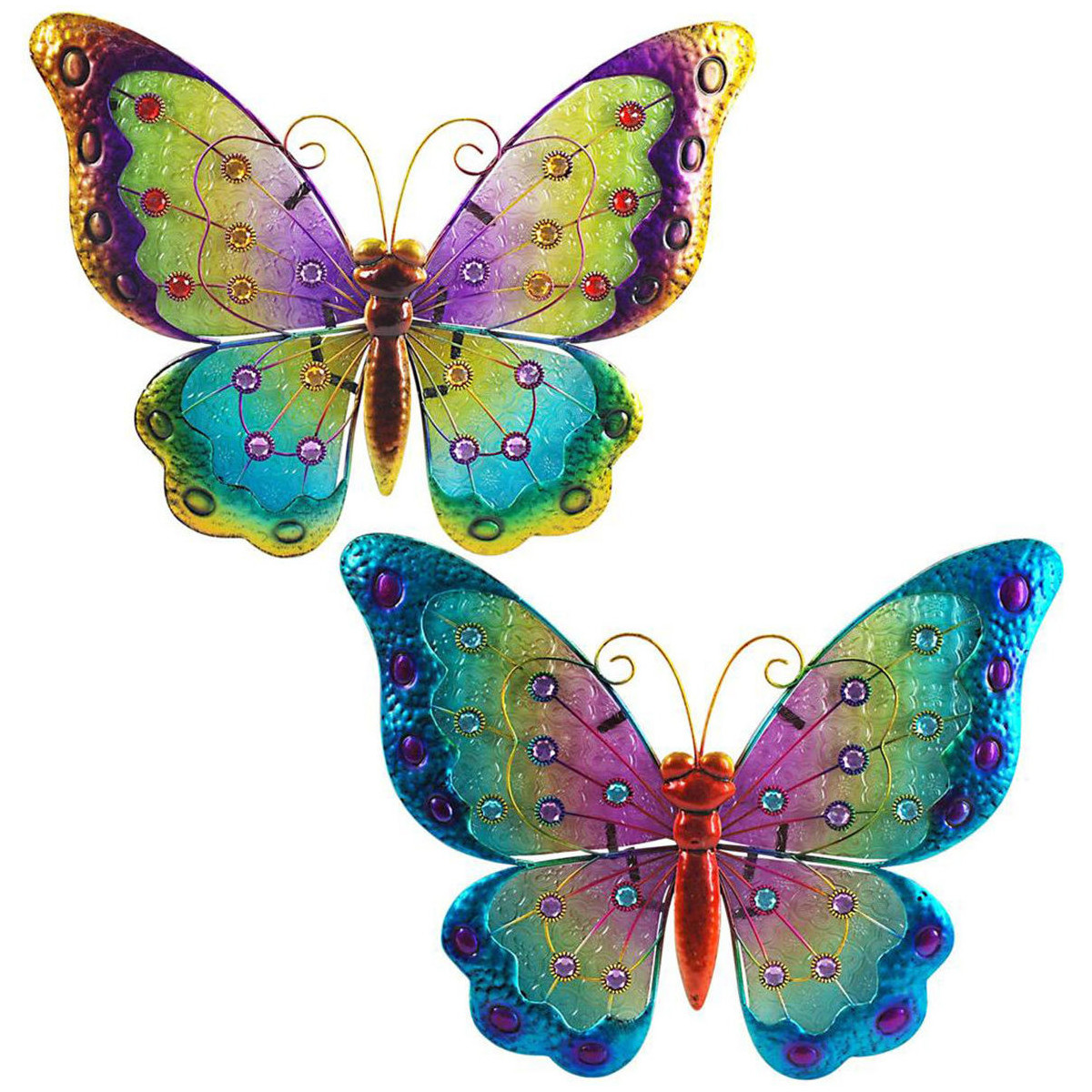Maison & Déco Statuettes et figurines Signes Grimalt Ornement Mural Papillon 2 Unités Multicolore