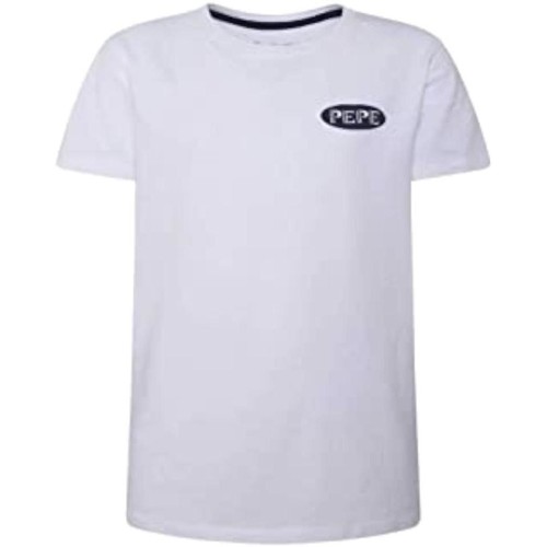 Vêtements Garçon T-shirts manches courtes Pepe Skinny jeans  Blanc
