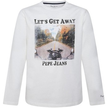 Vêtements Garçon T-shirts print manches courtes Pepe jeans  Blanc