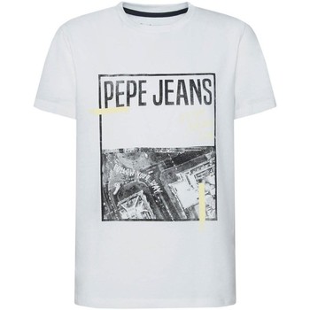 Vêtements Garçon Gcds Jeans mit Logo-Stickerei Blau Pepe jeans  Blanc
