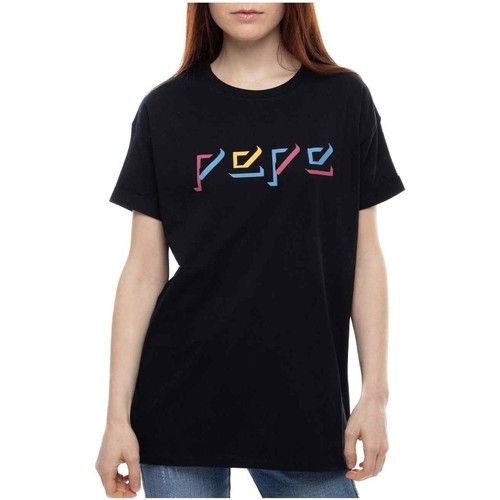 Vêtements Femme T-shirts maxis courtes Pepe jeans  Noir