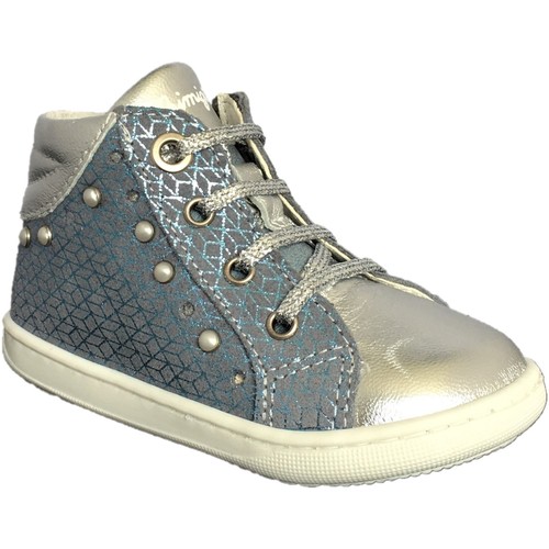 Chaussures Fille Primigi 34035 Bleu silver - Chaussures Basket montante Enfant 59 