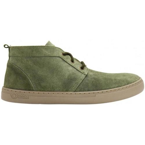 Chaussures Homme Bottes Natural World Men in Black and White Vert