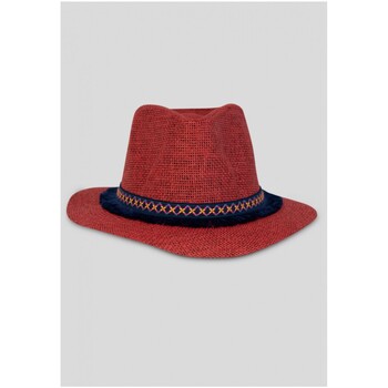 chapeau kebello  chapeau fedora effet paille rouge f 
