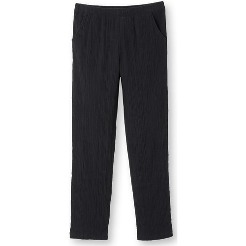Charmance by Daxon - Pantalon en tissu créponné noir - Vêtements Pantalons  Femme 43,99 €