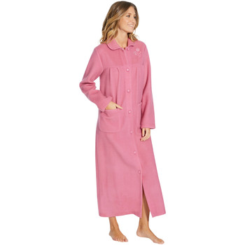 Vêtements Femme Pyjamas / Chemises de nuit Lingerelle by Daxon - Robe de chambre courtelle col Claudine rose